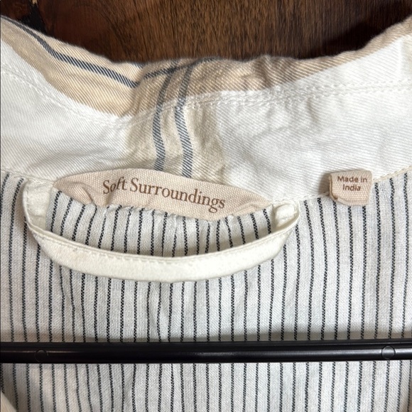 Cream and Tan button down Plaid nighty Shirt Dress  soft surroundings Women’s XL - Picture 3 of 6